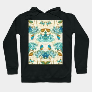 blue hydrangea botanical print Hoodie